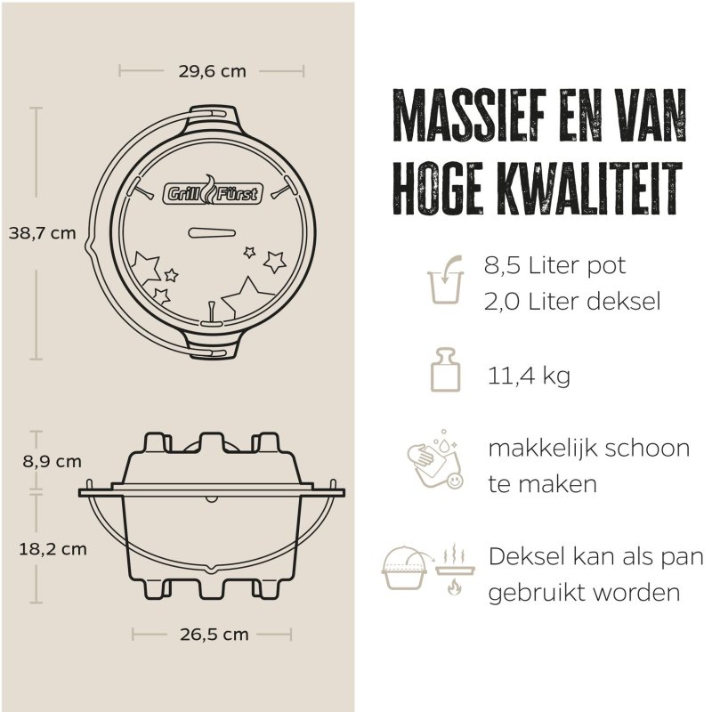 Grillfürst Dutch Oven BBQ Edition DO9 - inkl. Dutch Oven Fibel/Fibel XXL und Winterrezepte