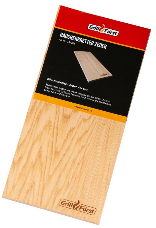 Grillfürst Räucherbretter Zeder 29 x 13 x 1cm 4er Set