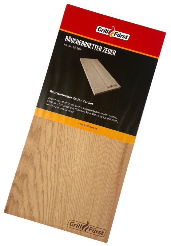 Grillfürst Räucherbretter Zeder XL 40 x 19,5 x 1,1 cm 2er Set