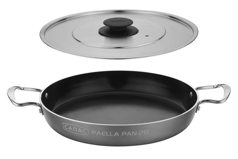 CADAC Paella Pfanne Ø28cm grau mit Deckel für Grillo Chef 40 / Citi Chef 40 / Safari Chef 30