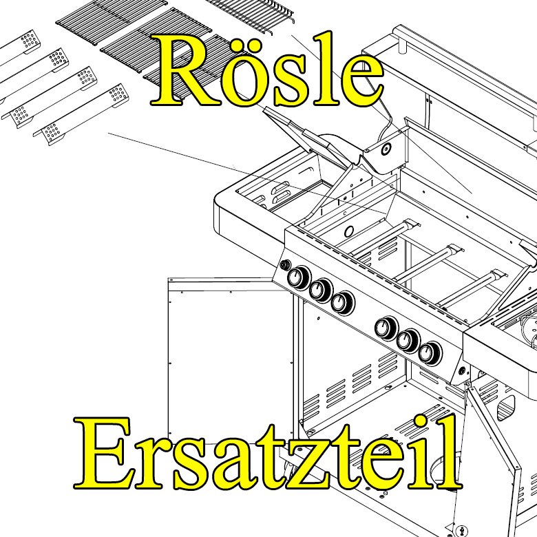 Rösle Ersatzteil: Fettableitblech mit Hitze-Abschirmblech für Videro G4 und G4-S