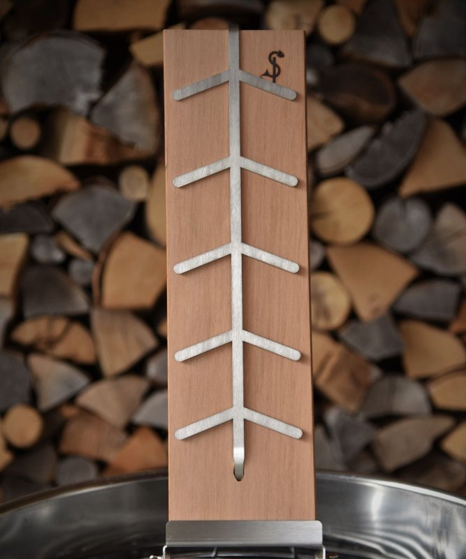 Flammlachsbrett Buche 140mm Klemm-Variante mit 11mm Nut