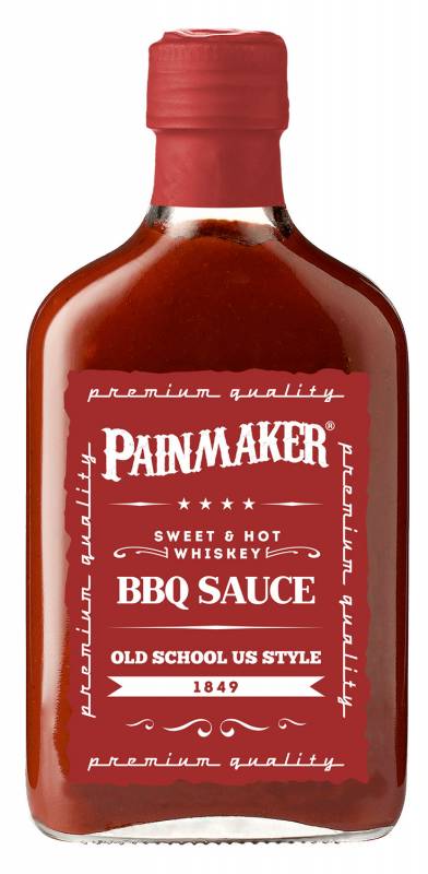 Painmaker Sweet & Hot Whiskey BBQ Sauce Old School