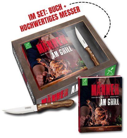 Oliver Sievers: Männer am Grill - Set mit Buch & Steakmesser