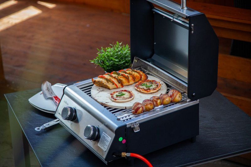 Grillfürst G201E 2Brenner Gasgrill für Wohnmobil, Camping, Balkon