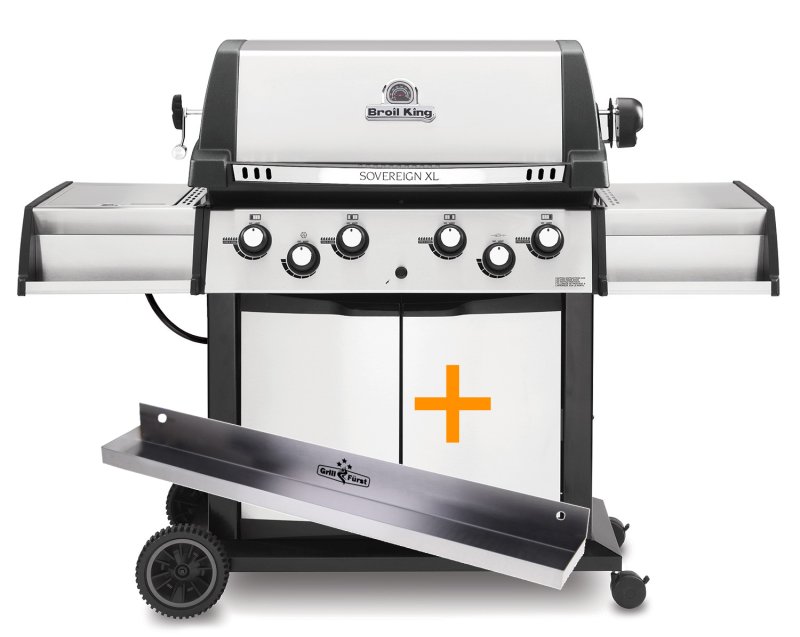 Broil King Sovereign 490 XL Gasgrill inkl. Drehspieß + Grillfürst Fettschiene
