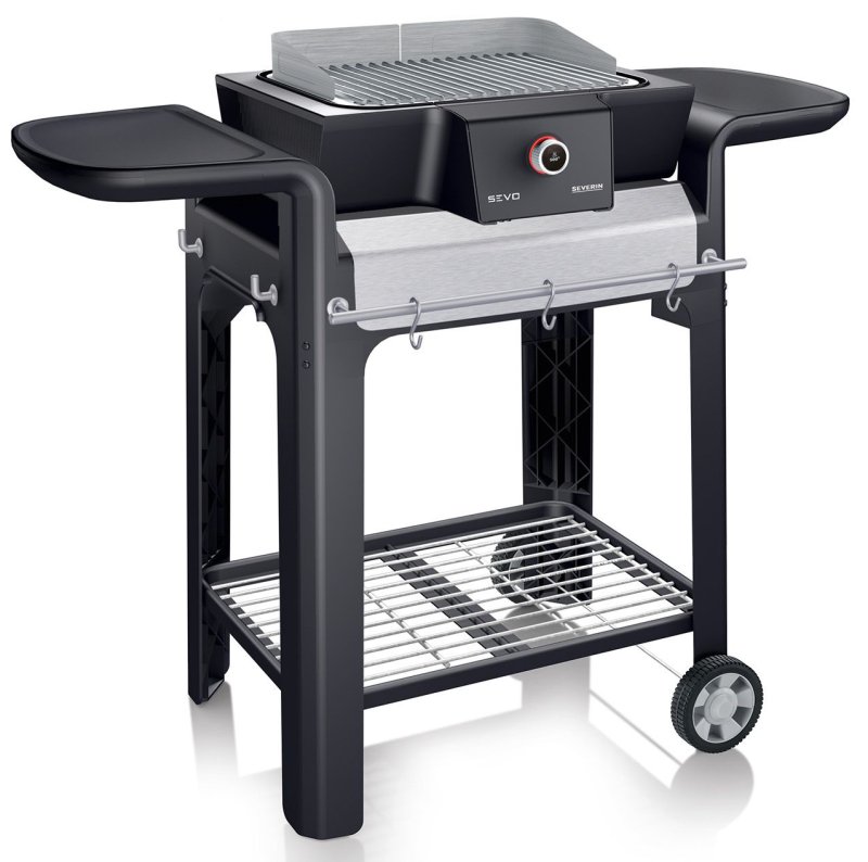 Severin Elektrogrill SEVO GS - Boost Zone 500°C - mit Grillwagen - 3.000 W