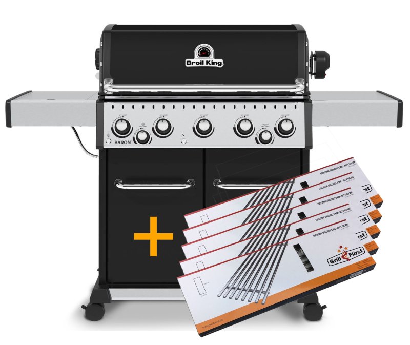 Broil King Baron 590 Black Gasgrill inkl. Drehspieß - Modell 2023- Grillfürst Deal mit zusätzlichen Edelstahl Grillrosten