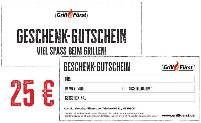 Grillfürst Geschenk Gutschein 25€