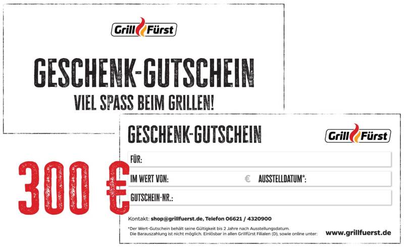 Grillfürst Geschenkgutschein 300€