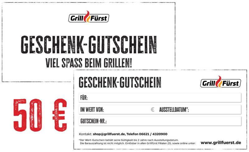 Grillfürst Geschenk Gutschein 50€