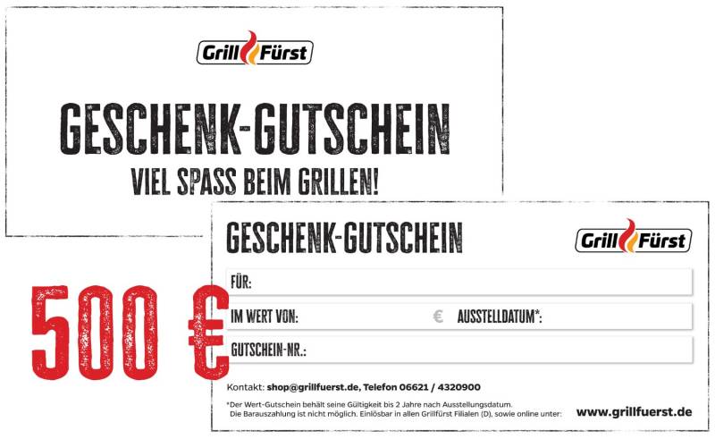 Grillfürst Geschenkgutschein 500€