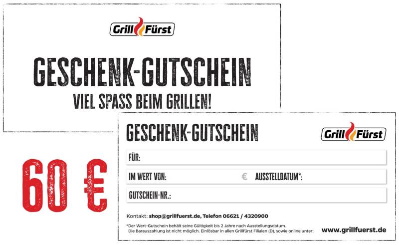 Grillfürst Geschenk Gutschein 60€