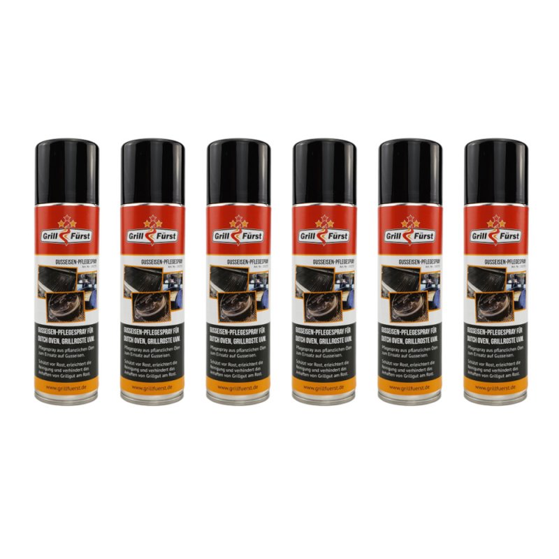 Grillfürst Gusseisen-Pflegespray 6x 200ml = 1,2l