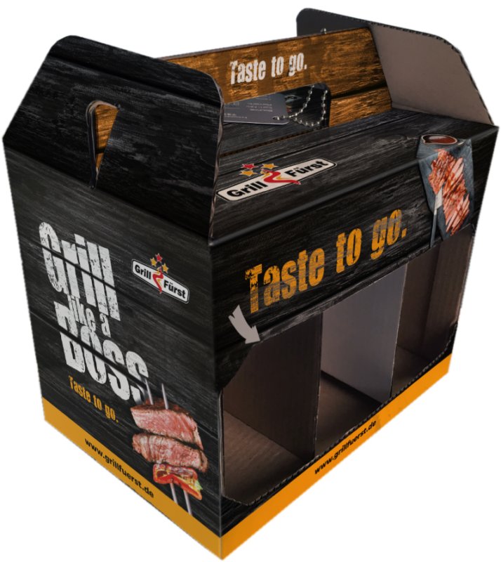 Grillfürst Trägerset / Geschenkset für 6 Grillfürst Saucen oder kleine Grillfürst BBQ-Rubs