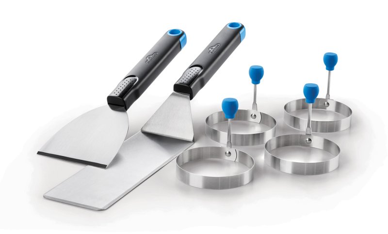Napoleon Plancha Frühstücksset (4 Universalringe, Grillwender, Grillschaber)