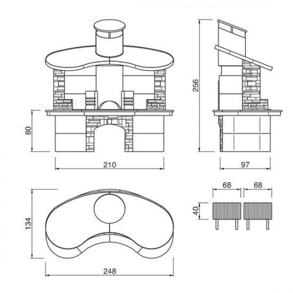 Palazzetti Grillkamin Sumatra Cotto inkl. Montagematerial