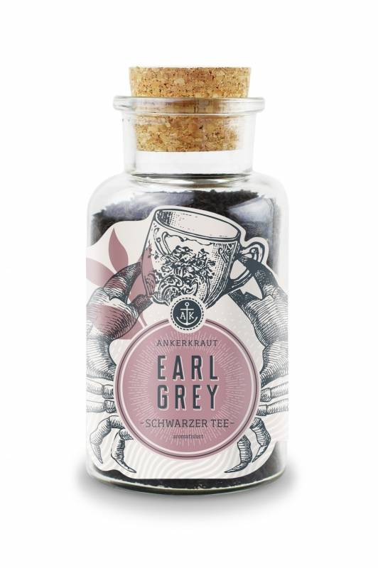 Ankerkraut Earl Grey Bergamotte-Note, schwarzer Tee, 100g Glas