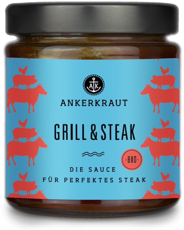 Ankerkraut #Saucenliebe - Grill & Steak Sauce - Die Sauce für perfektes Steak, 170 ml Glas
