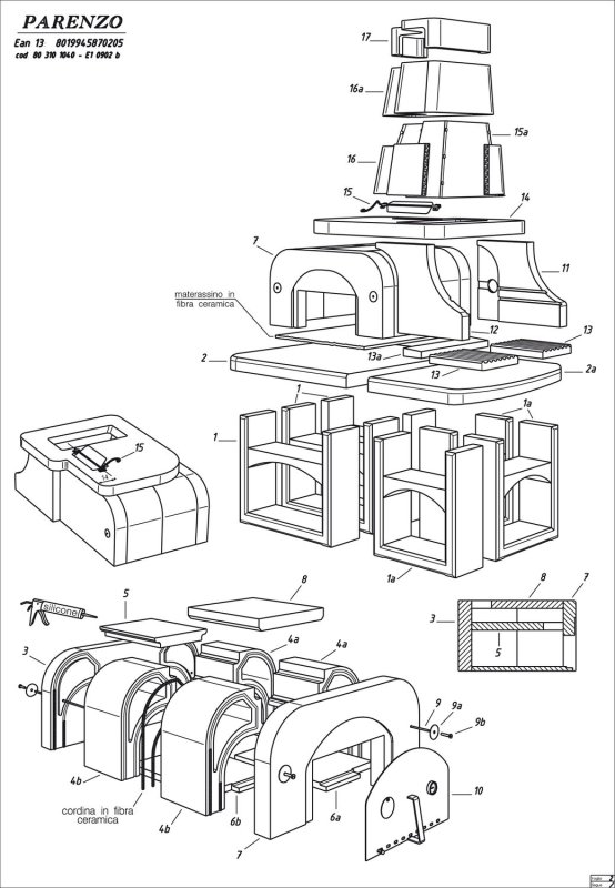 Palazzetti Grillkamin Parenzo mit Pizzaofen inkl. Montagematerial