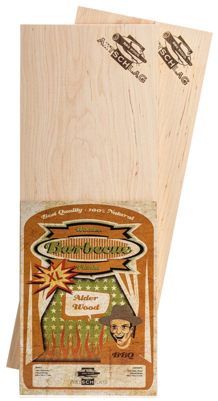 Axtschlag Räucherbretter Erle / Wood Planks Alder - 40 x 15 cm / 2er Pack