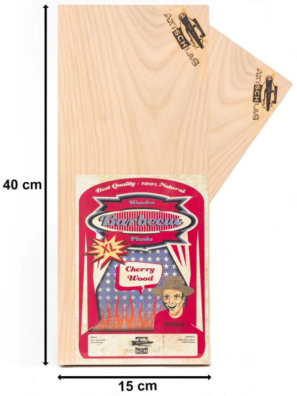 Axtschlag Räucherbretter Kirsche / Wood Planks Cherry - 40 x 15 cm / 2er Pack