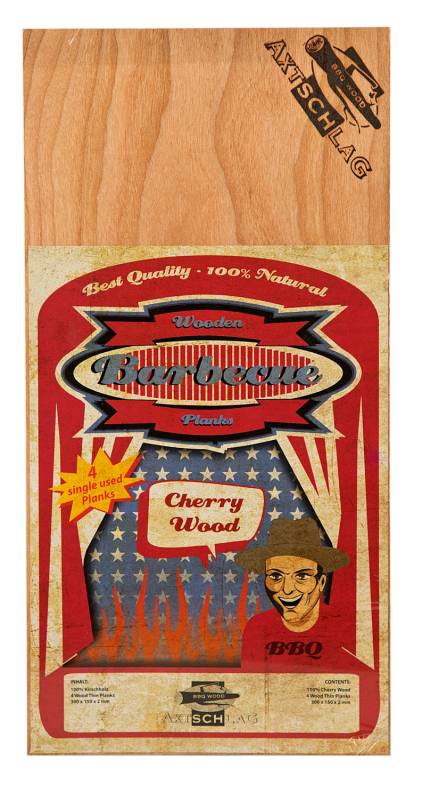 Axtschlag Einmal Räucherbretter Kirsche / Wood Planks Single Use Cherry - 30 x 15 cm / 4er Pack