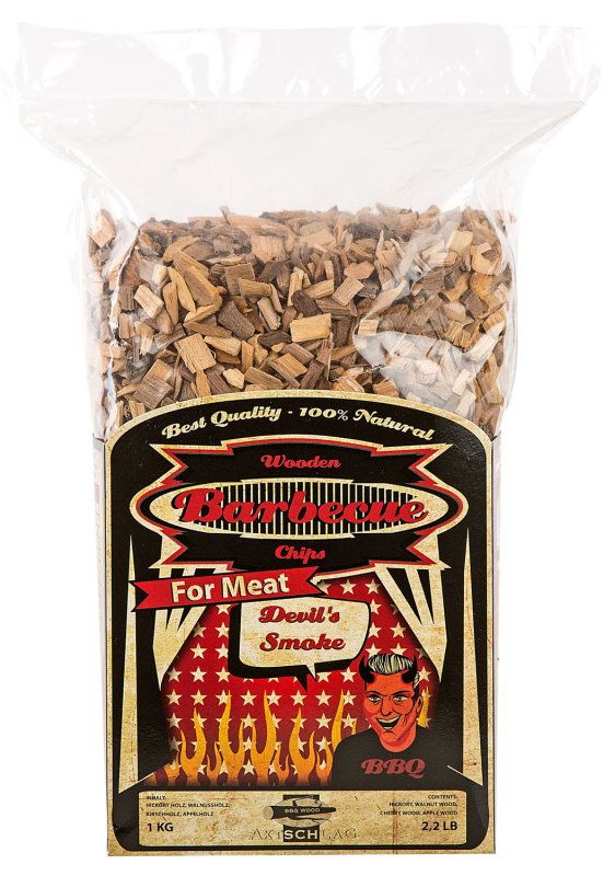 Axtschlag Räucherchips / Wood Chips Devil´s Smoke - Spezialmischung für Fleisch - 1 kg