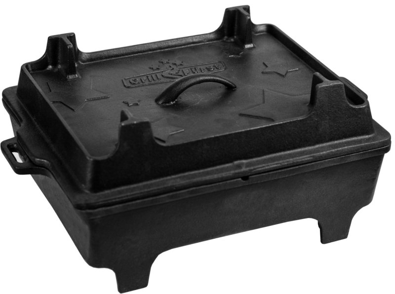 Grillfürst Dutch Oven Set BBQ Kastenform BK6 aus Gusseisen - X-DEAL inkl. Tragetasche, Gusseisen Pflege und Deckelheber