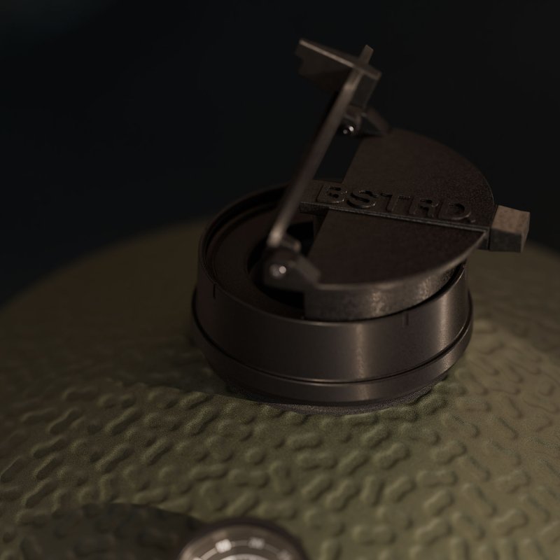 OFYR Kamado Table Corten 75 PRO - mit Keramik-Arbeitsplatte & BSTRD. Keramikgrill Pro Large Green