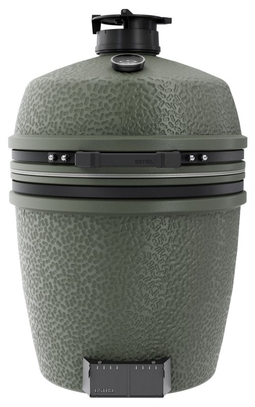 OFYR Kamado Table Corten 75 PRO - mit Keramik-Arbeitsplatte & BSTRD. Keramikgrill Pro Large Green