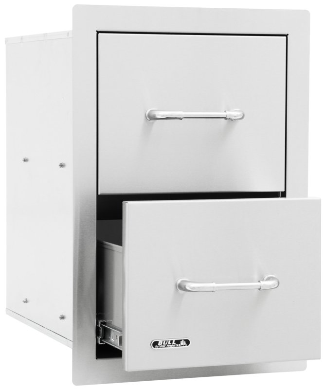 BULL Einbau Schublade Double aus Edelstahl