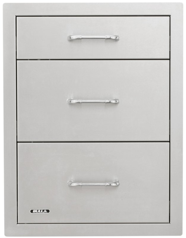 BULL Einbau Schublade Triple aus Edelstahl
