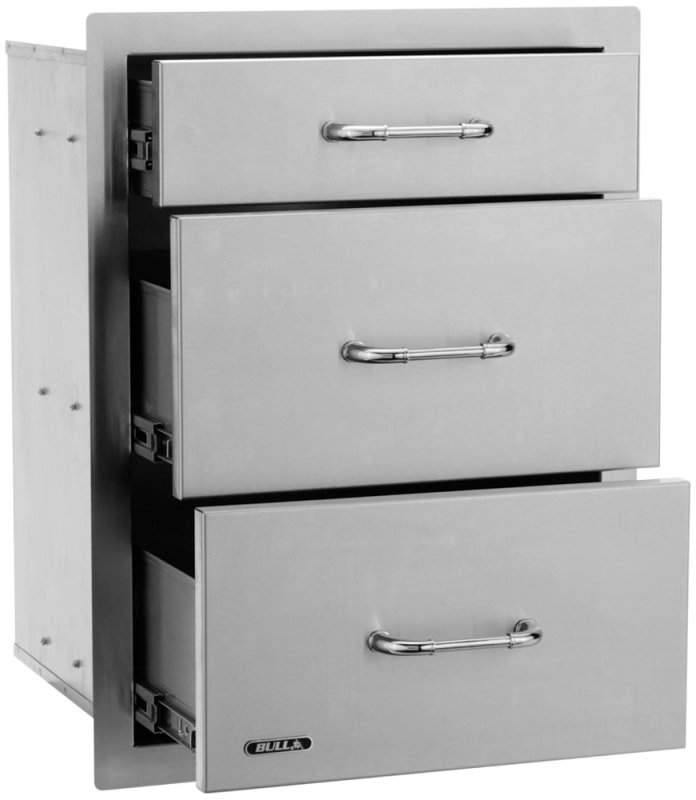 BULL Einbau Schublade Triple aus Edelstahl