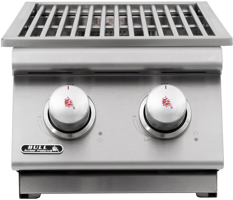 BULL Einbau Seitenbrenner Double / Edelstahl / Slide-In