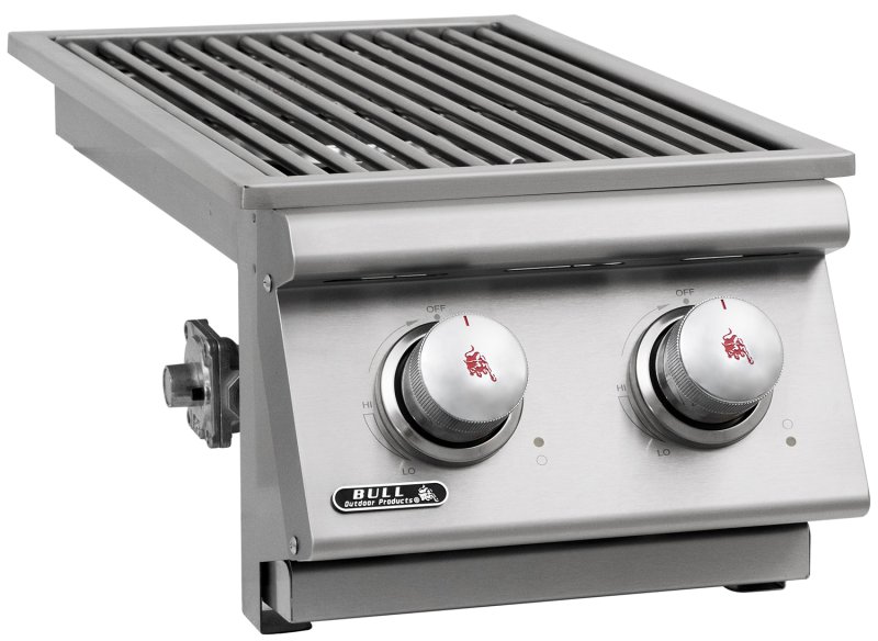 BULL Einbau Seitenbrenner Double / Edelstahl / Slide-In