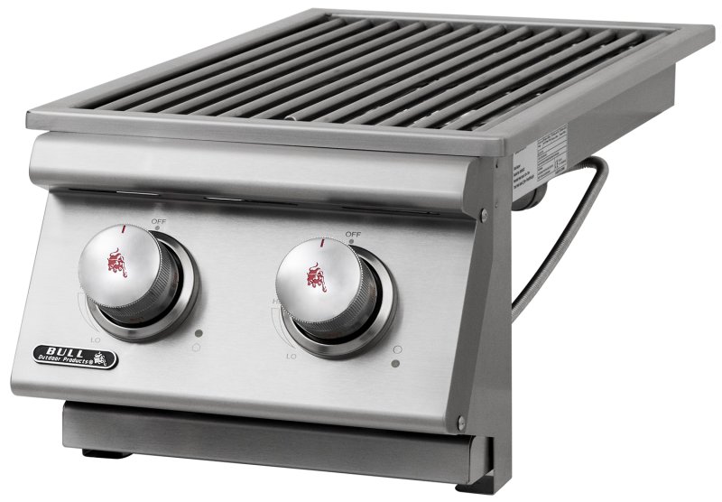 BULL Einbau Seitenbrenner Double / Edelstahl / Slide-In