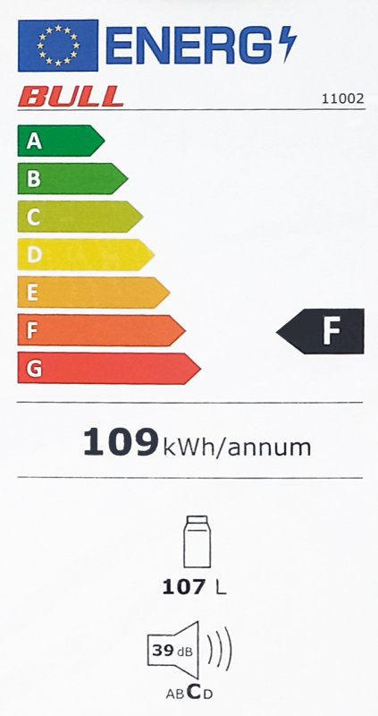 BULL Kühlschrank mit Edelstahl Frontblende
