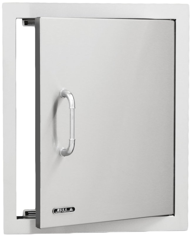 BULL Einbau Einzeltür aus Edelstahl / vertikal mit Scharnier rechts