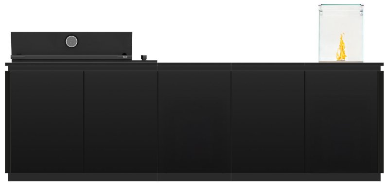 BURN Outdoorkitchen: BURN SOL Outdoor Küche mit Brabura Box-Q und BURN Flame (Wandlösung)