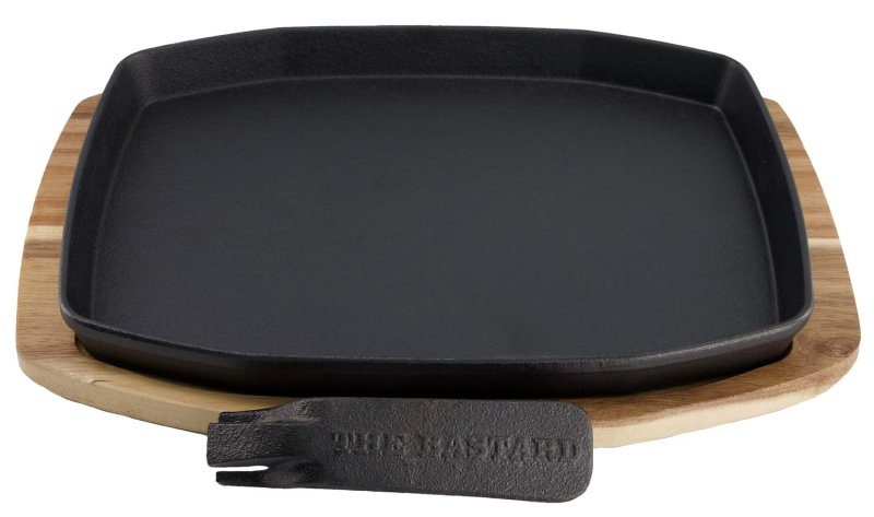 The Bastard Sizzling Plate / Gusseisenpfanne mit Untersetzer und abnehmbaren Griff M/L