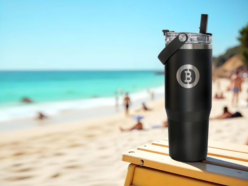 Beefer Thermo Tumbler 960 ml - Trinkbecher mit Strohhalm und Deckel - auslaufsicher