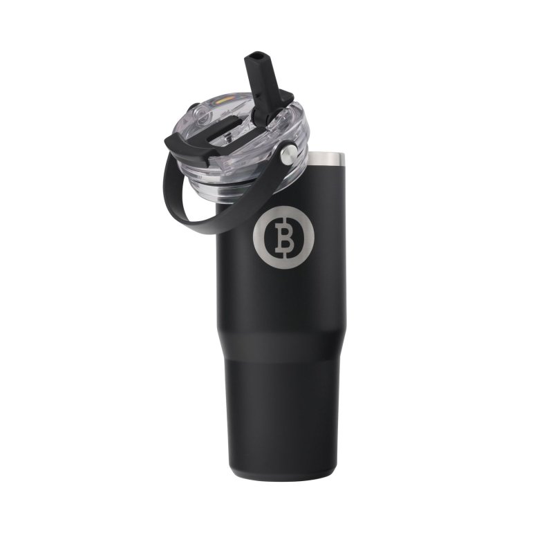 Beefer Thermo Tumbler 960 ml - Trinkbecher mit Strohhalm und Deckel - auslaufsicher