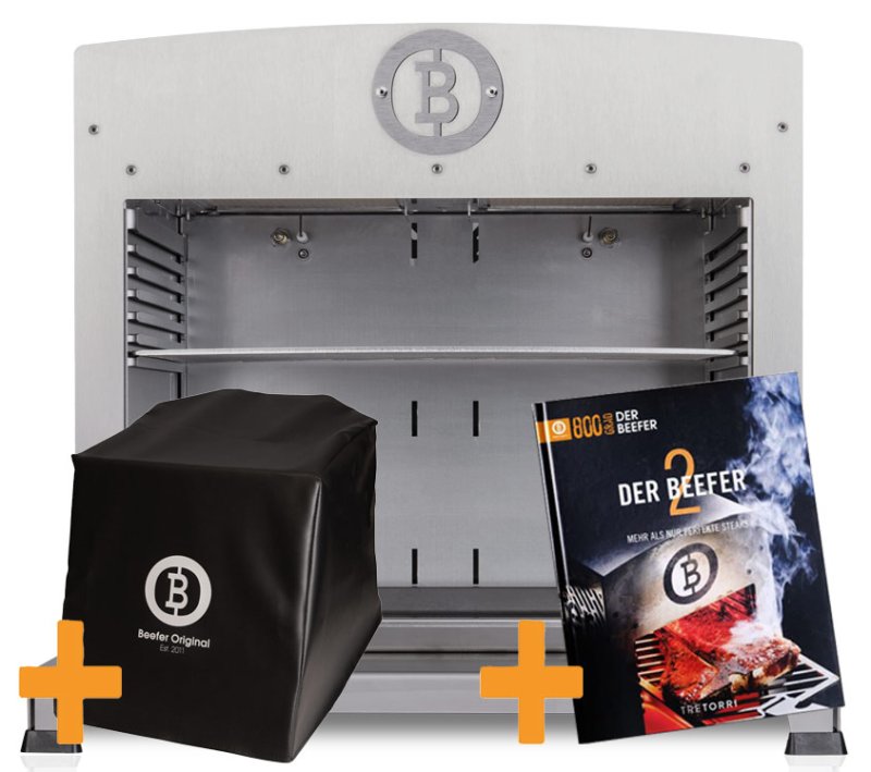 Beefer Twin PRO Gasgrill - 800 Grad Oberhitzegrill ohne Zwischenwand - inkl. Abdeckhaube und Beefer Buch 2