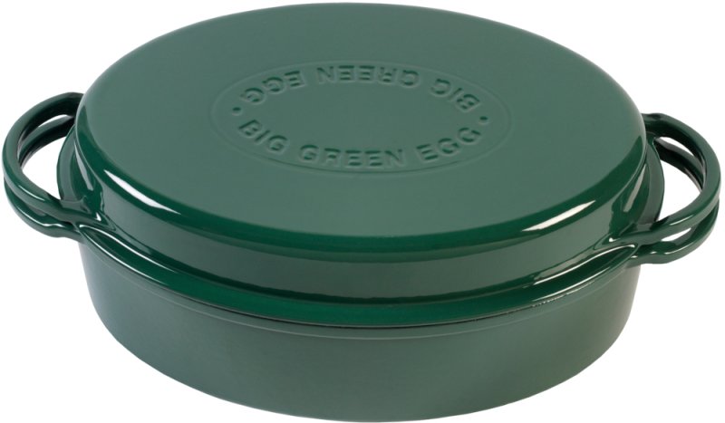 Big Green Egg emaillierter Dutch Oven / Bräter 5,2 L Grün oval 2XL / XLarge / Large