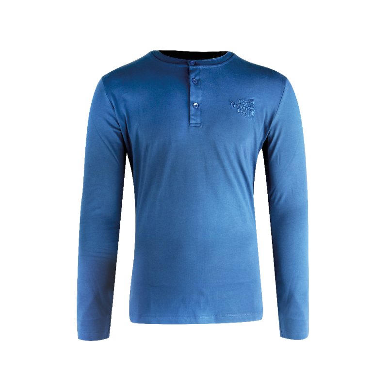 Big Green Egg Langarmshirt Blau - Large