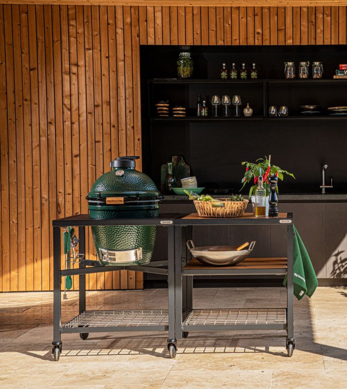 Big Green Egg Outdoor Küche: Akazienholz-Einlage für Module