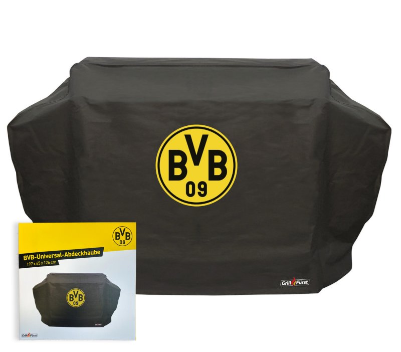 Grillfürst Abdeckhaube / Schutzhülle 197 x 65 x 126 cm Borussia Dortmund Edition für Broil King Imperial 690, PRO665 / Napoleon LEX730 / Weber Summit 670