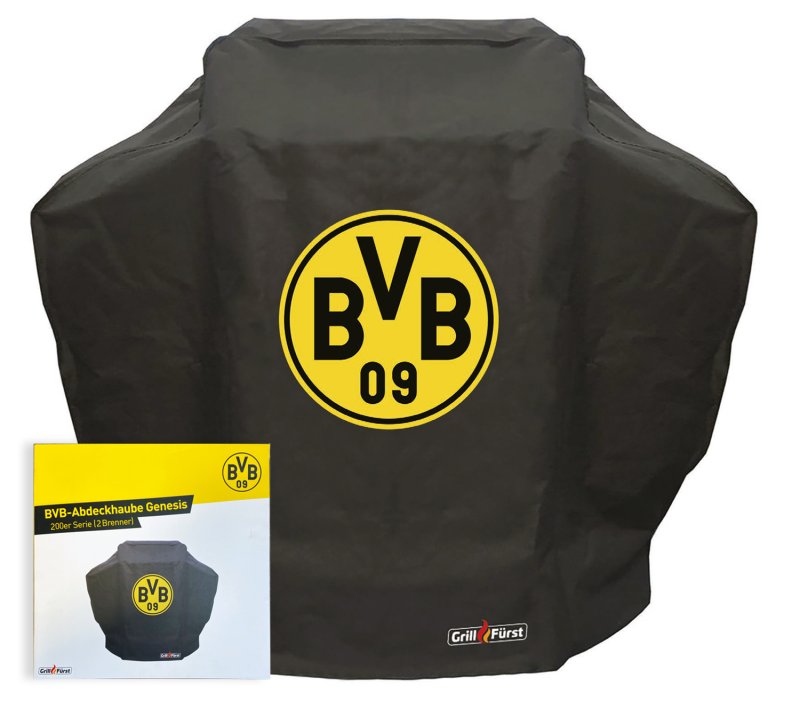 Grillfürst Abdeckhaube / Schutzhülle 138 x 70 x 113 cm Borussia Dortmund Edition für Weber Genesis 200 er Serie