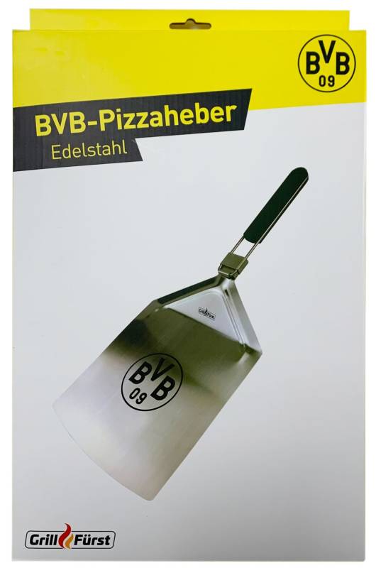 Grillfürst Pizzaheber / Pizzaschieber Edelstahl klappbar - Borussia Dortmund Edition